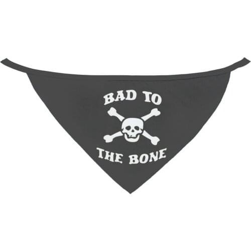 BAD TO THE BONE Skull Pattern Neck Adjustable Dog Bandana Pet Scarf Cute Neckerchief For Puppy Dog Cat Pet Bibs