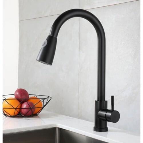 Deck Mounted Black Kitchen Faucet Pull Out Chrome Plated Smart Touch Faucet Drinking Water Filter Kitchen Touch Control Sink Tap