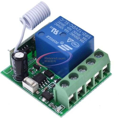 DC 12V 1 Ch 433MHz Wireless Relay Module RF Remote Control Switch Heterodyne Receiver