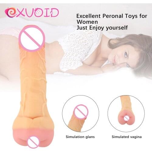 EXVOID Double Ended Masturbator G-spot Massager Sex Toys for Woman Men Lesbian Realistic Dildo Long Penis Vagina Pussy