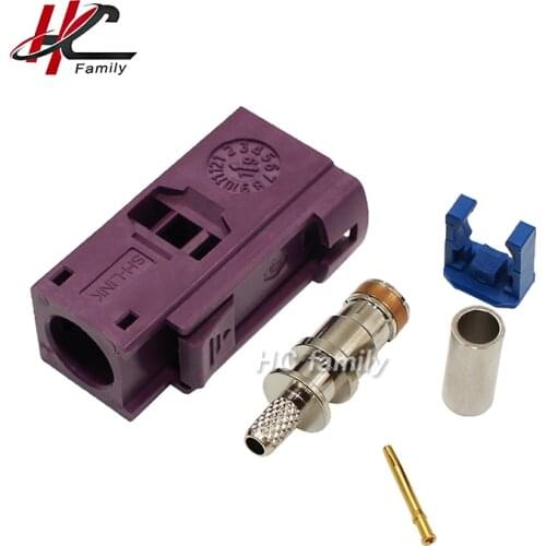 Fakra D Bordeaux Violet/4004 Female Jack Connector Crimp for Cable RG316 RG174