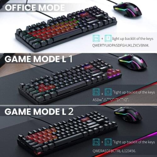 Gaming Keyboard Mouse Wired LED Backlit Multimedia USB Ergonomic Gamer Keyboard Waterproof Optical Gamer Mouse Sets