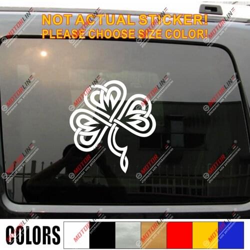 Irish Ireland Shamrock Knot Decal Sticker Car Vinyl pick size color Clover b