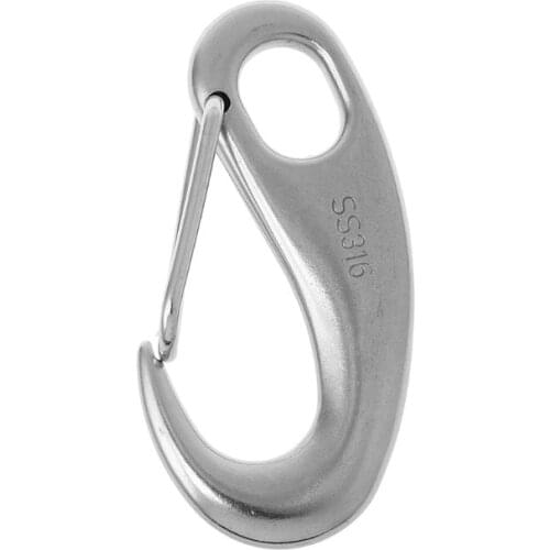 Boat Marine Stainless Steel Egg Shape Spring Snap Hook Clip Quick Link Carabiner D5QD