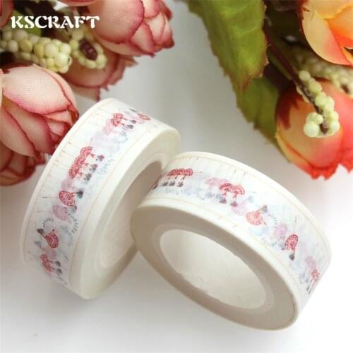 KSCRAFT 15mm*10m Adhesive Tape for Scrapbooking DIY Craft Sticky Deco Masking Japanese Paper Washi Tape