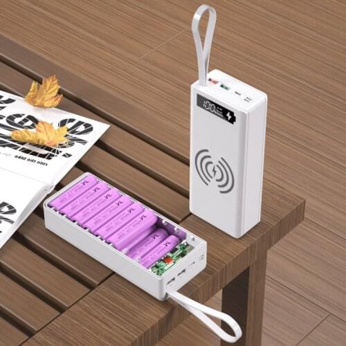 QC3.0 Wireless Charge 16*18650 Battery DIY Power Bank Case Shell Dual USB Mobile Phone Charge Holder Charging Box Dual USB