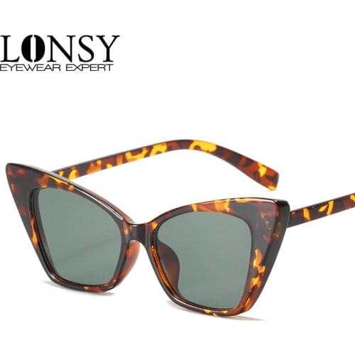 LONSY 2021 Fashion Men Women Vintage Cat Eye Sunglasses Brand Design Retro Cateye Sun Glasses For Female Oculos De Sol UV400