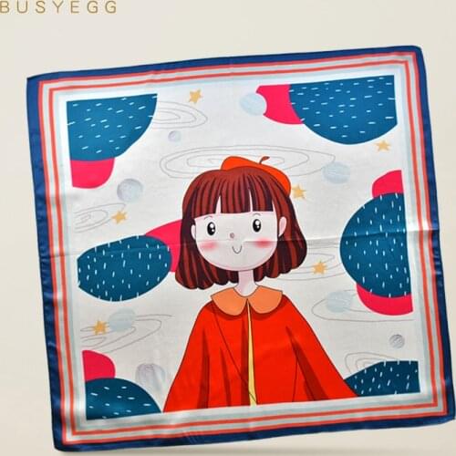 Cute lovely 100% real silk Square scarf baby 50cm headscarf shawl bandanna female warp adorable children or girl neck scarves