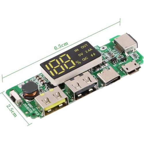5V 2.4A 18650 Lithium Battery Module Dual USB Micro Type-C USB Charger Board Circuit Protection Module Brand New High Quality