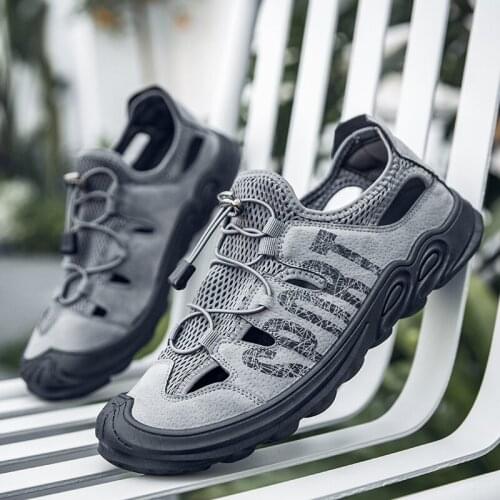 Men Mesh Beach Sandals Outdoor Non-slip Trekking Upstream Shoes Male Hiking Wading Water Sports Shoes Breathable Casual Sneakers