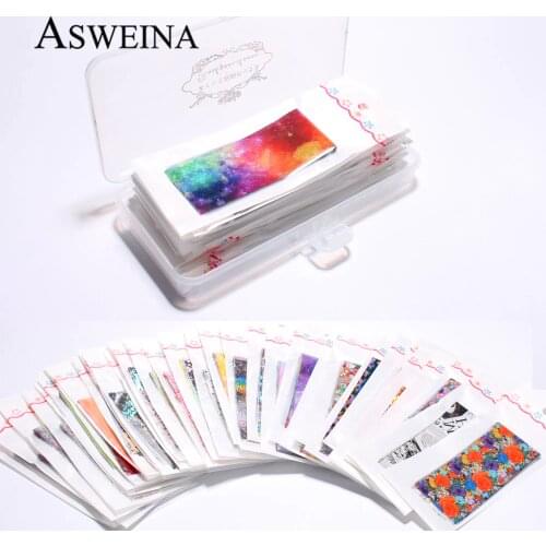 Nail Foil Set Vlinder Nagel Folie Stickers Bloem Blad Boom Zomer Mix Florals Transfer Decals Nail Art Accessoires