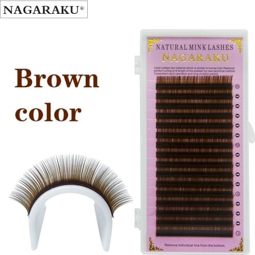 NAGARAKU Eyelash Extension Maquillaje Makeup Brown Color Individual Eyelash Mink Lashes