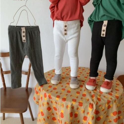 2021 New Wholesale Girls Boys Leggings Fashion Autumn Cotton Soft Kids Leggings 2-7 Years CO686