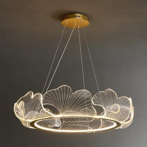 2021 new lotus leaf-shaped simple modern chandelier light for living room or dining room and bedroom lamps