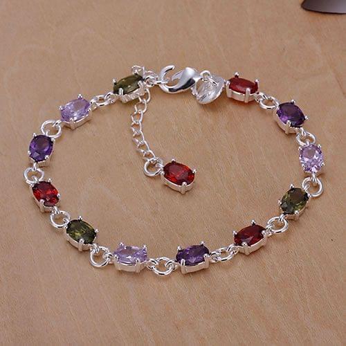 New Wholesale for Crystal Women Lady Wedding Jewellery Fashion Jewelry Colored Stone Bracelet KN-H258