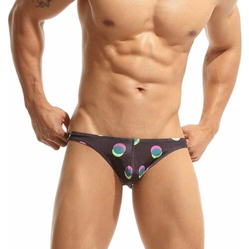 New Mens Low Waist Triangle Panties Sexy Printed Bikini European American Fashion Hot Sale Mens Underwear Home Casual Sports