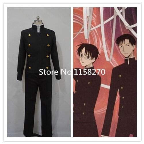 New xxxHolic Kimihiro Watanuki Shizuka Doumeki black school uniform Cosplay Costume