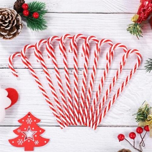 OUNONA 18 Pcs Twinkling Candy Cane Christmas Lawn Stakes Pathway Markers Creative Christmas Tree Decoration Gift (15 cm, Red and