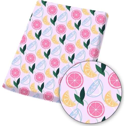 Polyester Cotton Fabric Fruit Bee Freshness Painted Clothe Bag Mask Making Material Cloth Sheets Home Textile Crafts 45*145cm/pc