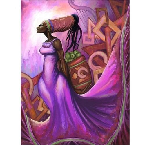 Full Square Round Diamond Painting African women Wall Art DIY Christmas Gift Diamond Embroidery Mosaic Needlework Home Decor