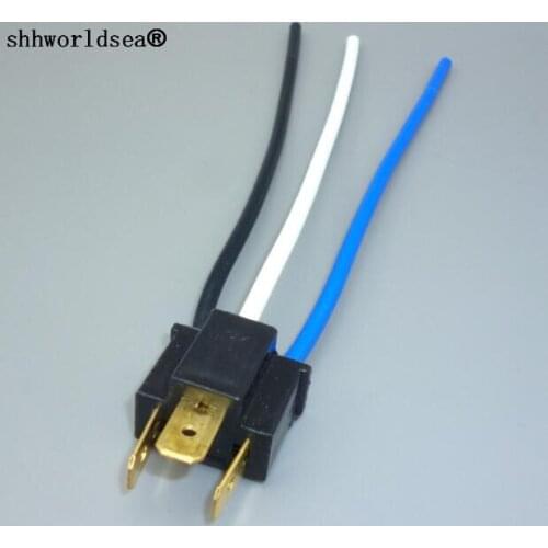 Shhworldsea 1/2/5/10/100pcs 3Pin H4 Car connector plug Auto holder 7.8mm lamp bulb socket for Male female