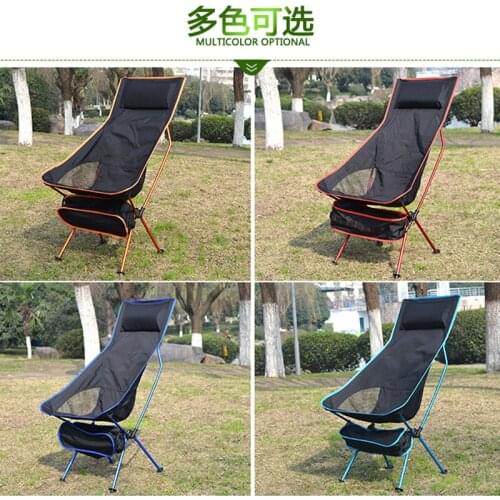 Outdoor Folding Chair Large Recliner Fishing Chair Self-driving Aluminum Alloy With Pillow Camping Barbecue Chair