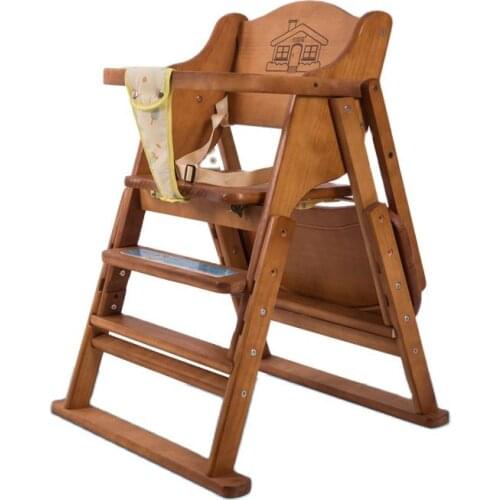 Baby child dining chair dinner table chair solid wood material child seat portable folding dining chair learning seat