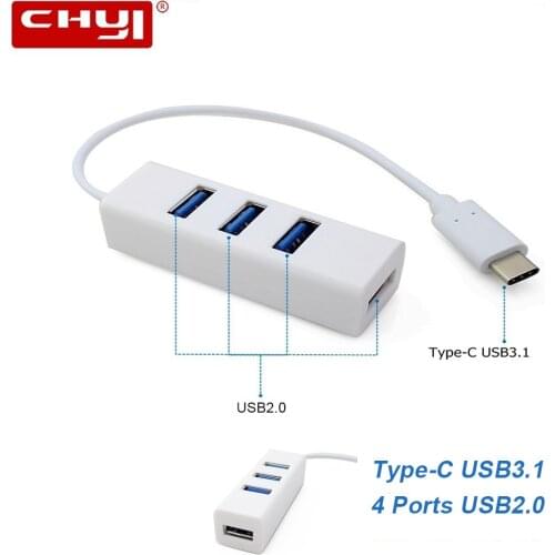 Type C To Usb 2.0 Hub Multi 4 Port Micro Usb 3.1 Hab Mini Usb2.0 Splitter Portable Computer Accessories Cheap Adapter For PC Mac
