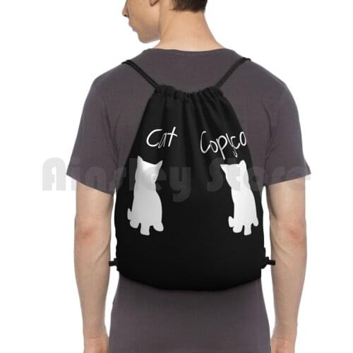 Cat And Copycat Backpack Drawstring Bags Gym Bag Waterproof For Mother Mom Father Grandfather Grandmother Brother Sister