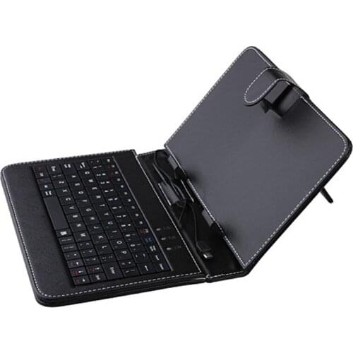 Top quality! 7 inch Universal Leather Case Cover with Micro USB Keyboard For 7" Tablet PC Russian keyboard case