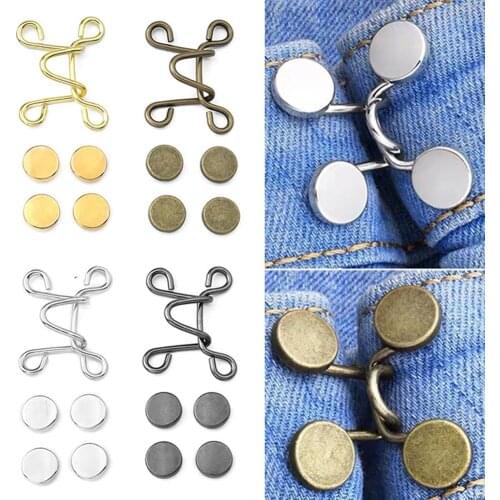 27/32mm Snap Fastener Metal Nail-Free Waist Extender Pants Buckle Button for Clothing Jeans Fit Tightness Adjust Button