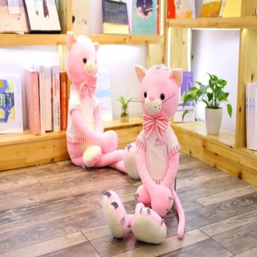 1PC 60CM Cute Pink Cat Doll Plush Toy Long Legs Cat Doll Filled Soft Cat Doll Children Comfort Toys Gifts Children Girls Gifts