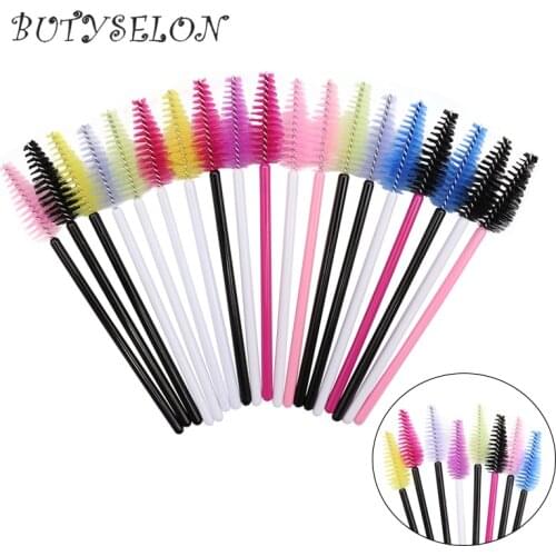 200Pcs Handle Disposable Water Drop Shape Cosmetic brush Nylon Mascara Wands Lashes Makeup Brushes Eyelash Extension Tools