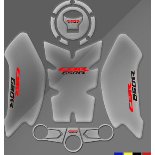 3D Epoxy Resin Motorcycle Tank Pad Protector Transparent Fish Bone Decal FOR HONDA CBR650R 2019 2020 2021 CBR650 R