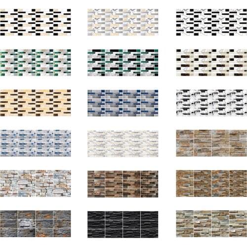 3D Tile Backsplash Stickers Waterproof Self-Adhesive Peel Creative Home Beautification Designed for Kitchen Bathroom WWO66