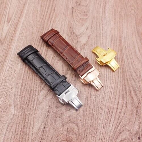 Watch accessories For Tissot T035 strap library map leather watch with 1853 butterfly buckle cool figure Mens watch band