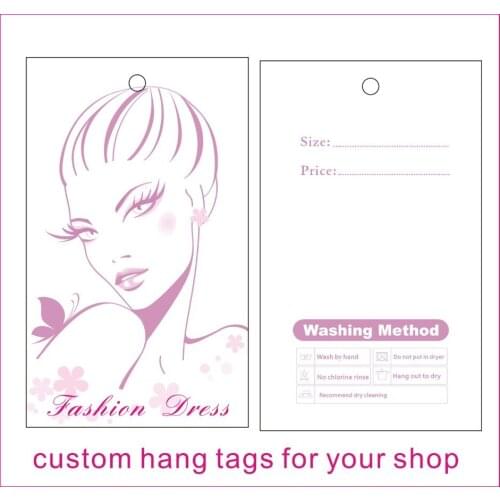 Garment hang tags custom print hang tags price label fashion dress design template 026, can be change as you need