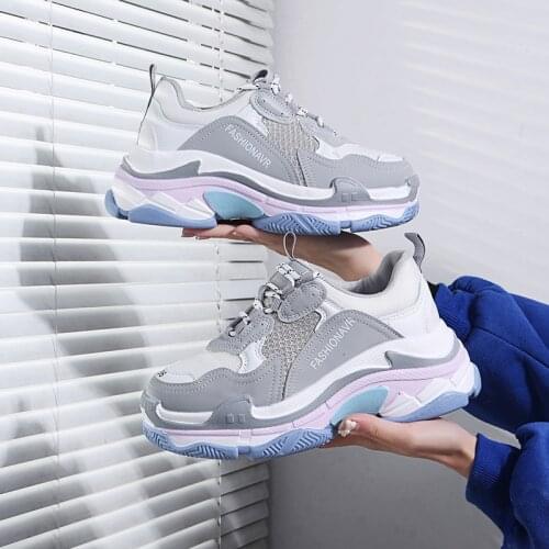 Brand Design Chunky Sneakers Trendy Women Dad Shoes Pink Spring Summer Casual Shoes Fashion Womens Sneakers Classic Trainers