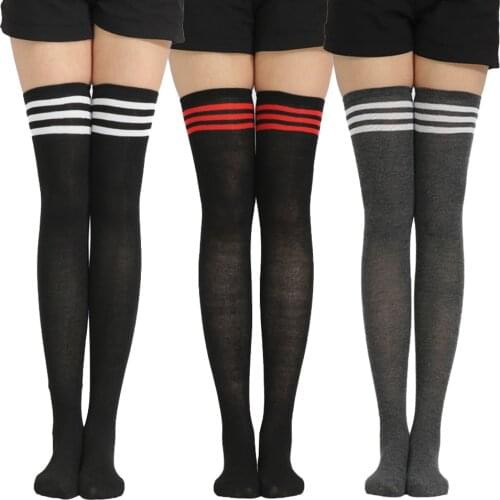 Happy Fun Stockings Women Thighs High Socks Sexy Knees High Socks Stripe Dance Socks Fashion Rainbow Socks