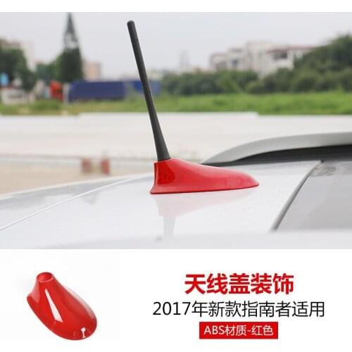 For Jeep Compass 2017 1PC Luxury Red ABS Chrome Car Antenna Cover Trim Moldings Car Styling Accessories