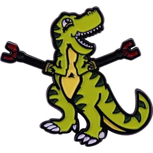 Interesting Dinosaur Cartoon Originality Children Fashion Gift Metal Enamel Lapel Clothes Coats Bag Badge Brooch Pin Accessories