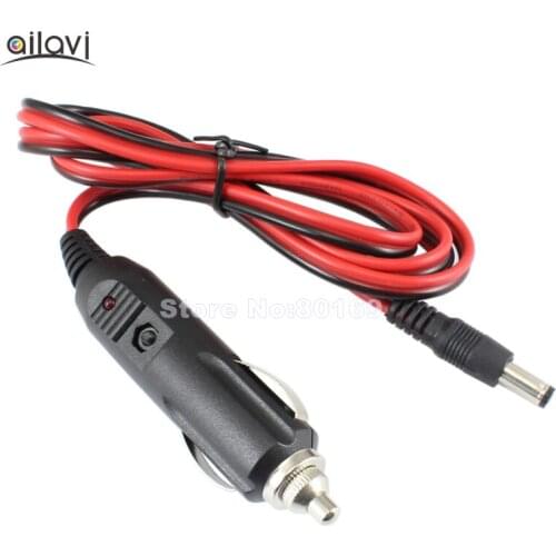 DC12V 24V 3A Fast Charging Car Cigarette Charger Adapter Cable DC5.5*2.1mm Male Interface Conversion Line With Fuse Indicator