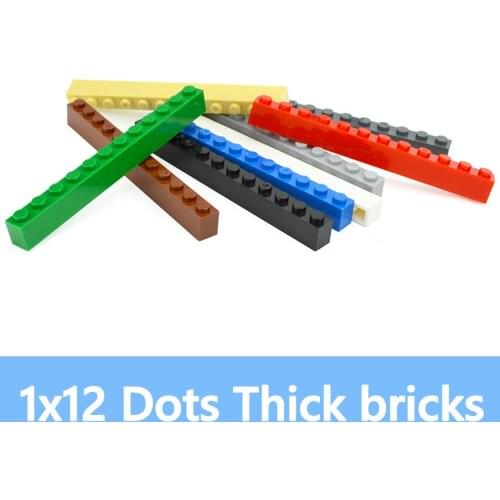 15PCS DIY Building Blocks 1x12 Dots Thick Figures Bricks 1*12 Dots Educational Creative Compatible With 6112 Toys for Children