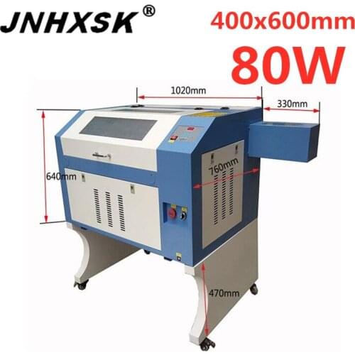 JNHXSK free shipping laser engraving cnc router CO2 laser cutter machine 80w laser tube 400x600mm corellaser coreldraw software
