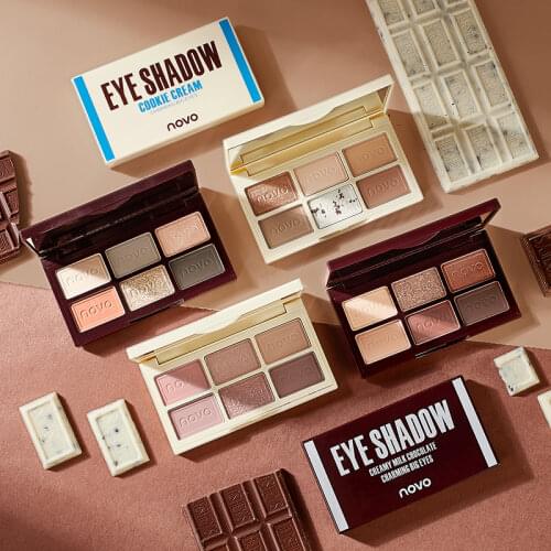 Mode eyeshadow palette 6 Kleuren Matte Oogschaduw palette Glitter oogschaduw Make-Up Naakt Make set Korea Cosmetica