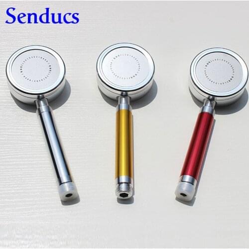 Free shipping high quality electroplating bath shower head with colors bathroom hand shower of round shower head for shower tap