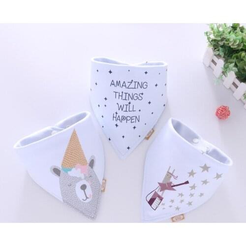 New printed triangle cotton turban bib baby feeding cartoon saliva towel baby eating accessories soft baby bib supplies