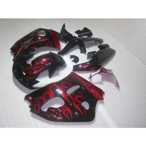 Fairing kit fit for Suzuki SRAD GSXR 600 GSXR 750 1996-2000 red flames in black fairings 96 97 98 99 00 plastic parts
