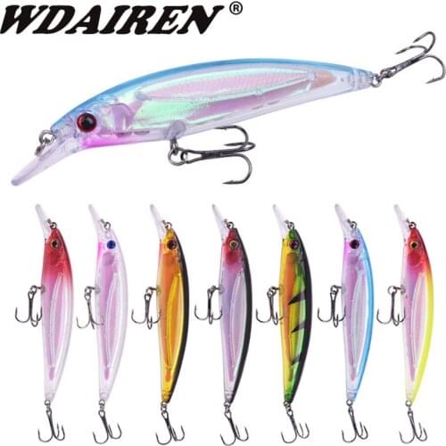 1Pcs Minnow Fishing Lure Hard Plastic Bait 11cm 13.5g 3D Eyes Artificial Lures Bass Pike Wobbler for Sea Fishing Hooks Crankbait