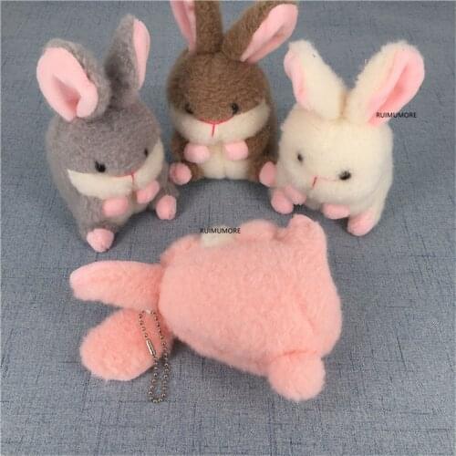 Size 12CM Approx, Small 4Colors Rabbit toy , Little Kids Keys Pendant Toy , Stuffed Animal Keyring Toy